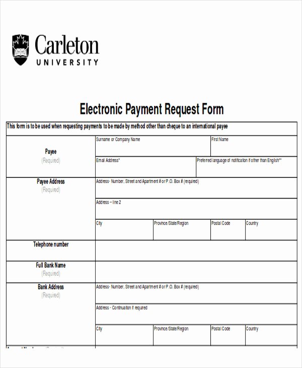 Payment Request form Template Fresh Sample Payment Request form 12 Examples In Word Pdf