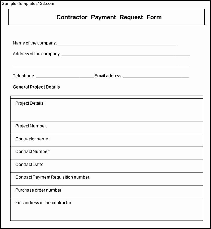 Payment Request form Template New Payment Request form Template