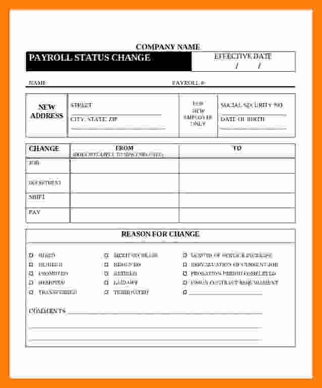 Payroll Change form Template Unique 6 Payroll Change form Template Free