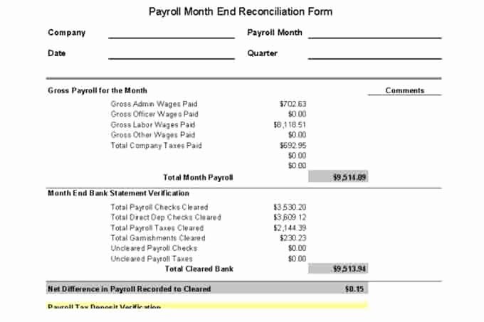 Payroll Reconciliation Excel Template Elegant Payroll Controls and Procedures Vitalics