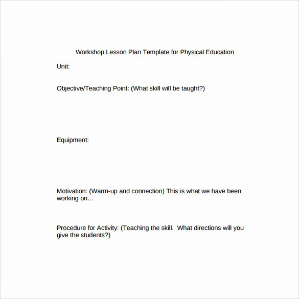 Pe Lesson Plan Template Best Of 15 Sample Physical Education Lesson Plans
