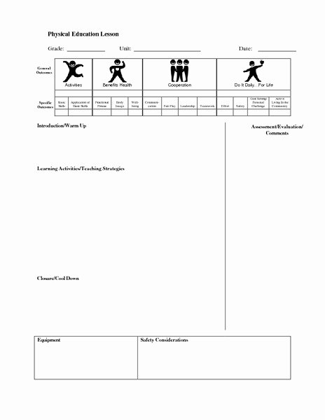 Pe Lesson Plan Template Lovely Pe Lesson Plan Template Sample Physical Education Lesson