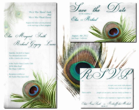 Peacock Invitations Template Free Lovely Peacock Wedding Invitation Printable Template atlanta