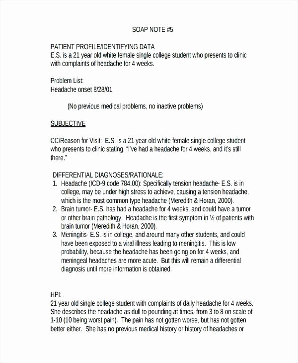 Pediatric soap Note Template Lovely soap Note Sample Er Nurses Notes Template Strand to Mrna
