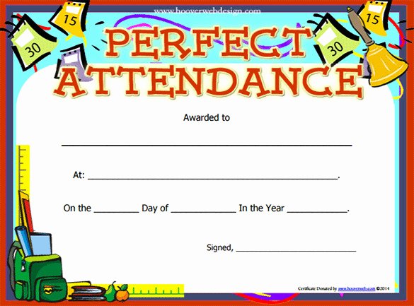 Perfect attendance Award Template Awesome 21 attendance Certificate Templates Doc Pdf Psd