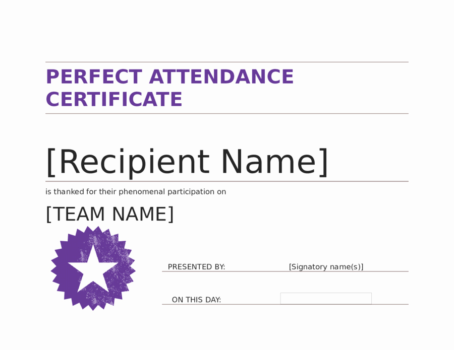 Perfect attendance Certificate Template Best Of 2019 Certificate Of attendance Fillable Printable Pdf