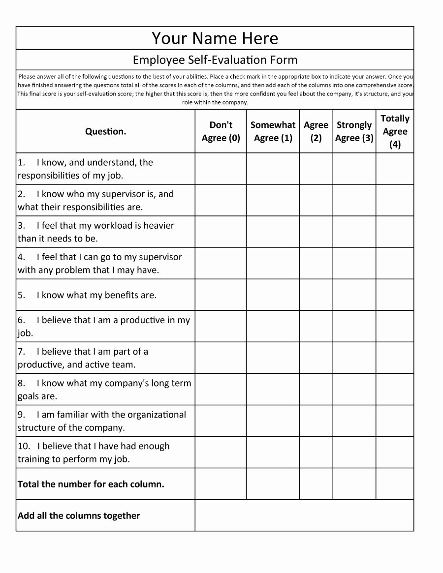 Performance Appraisal form Template Awesome 46 Employee Evaluation forms &amp; Performance Review Examples