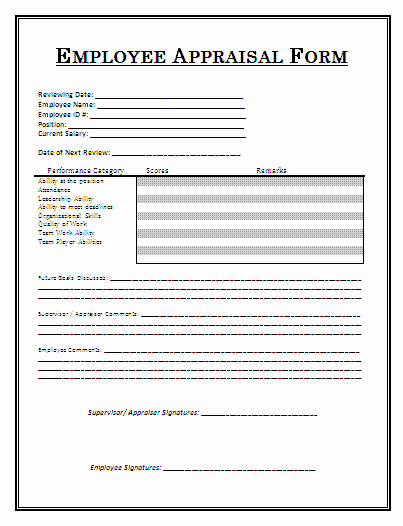 Performance Appraisal form Template New Appraisal form Google Search