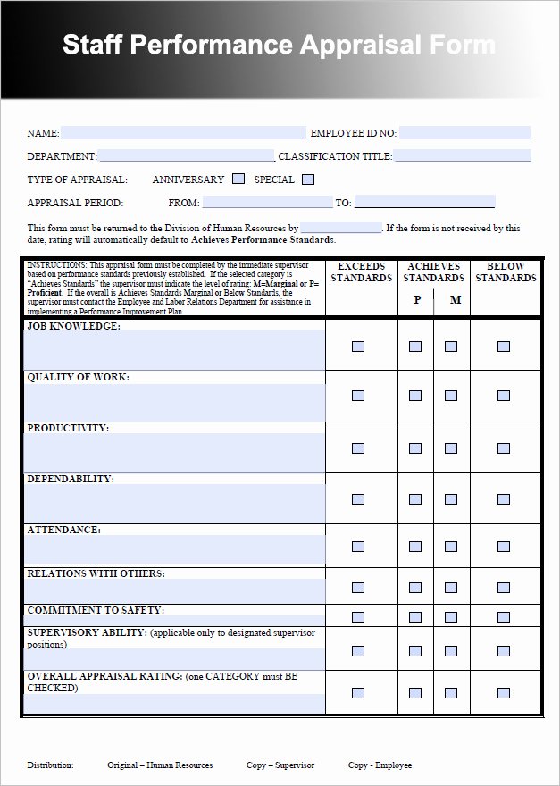 Performance Appraisal form Template Unique 26 Employee Performance Review Templates Free Word Excel