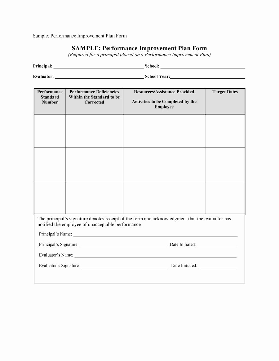 Performance Improvement Plan Template Awesome 41 Free Performance Improvement Plan Templates &amp; Examples