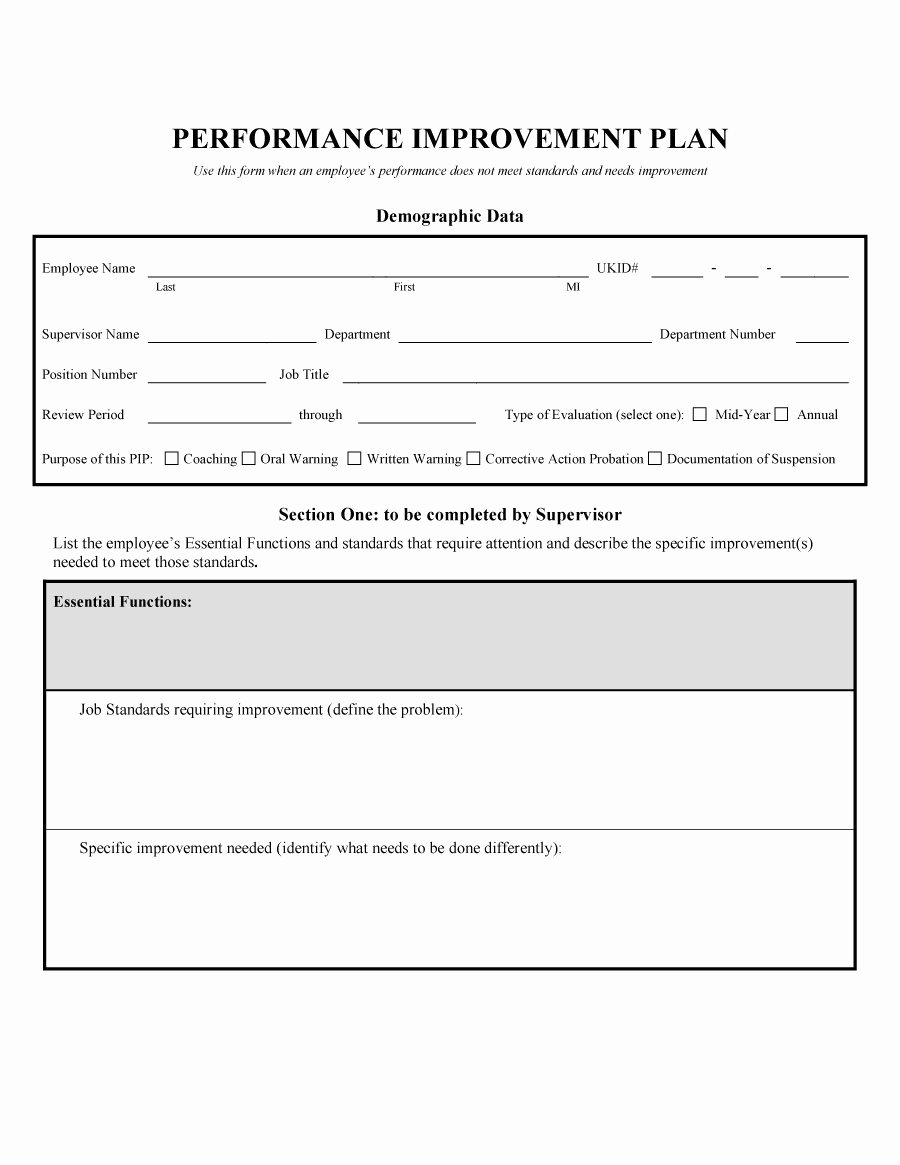 Performance Improvement Plan Template Best Of 41 Free Performance Improvement Plan Templates &amp; Examples