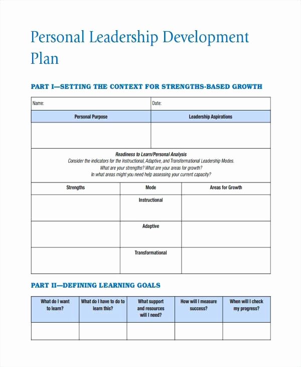 Personal Action Plan Template Elegant Page 2 Leadership Development Plan Template Pdf