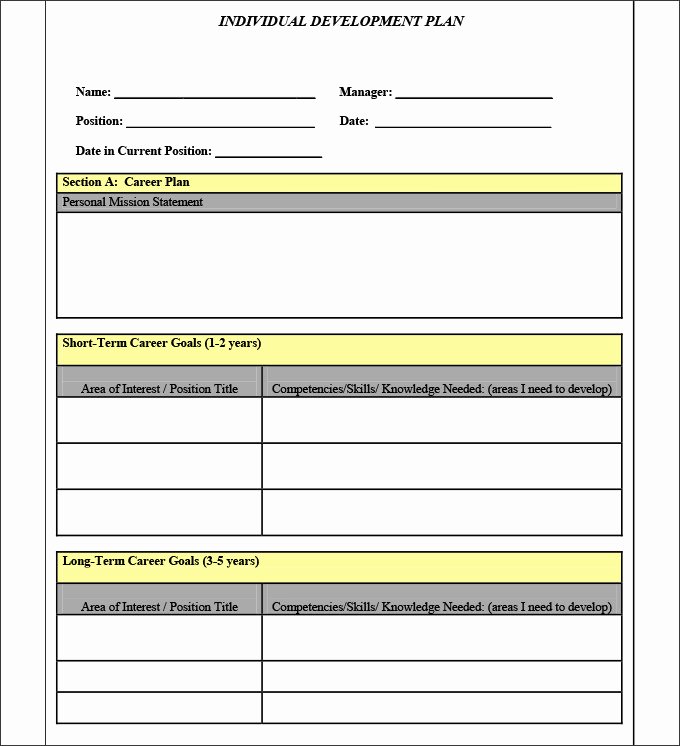 Personal Action Plan Template Inspirational Sample Personal Development Plan Template 10 Free