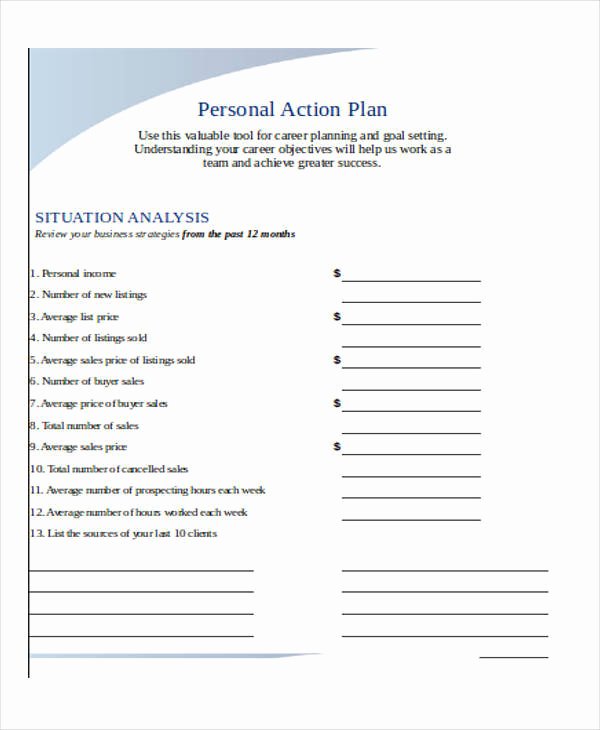 Personal Action Plan Template Unique 22 Plan Templates In Excel