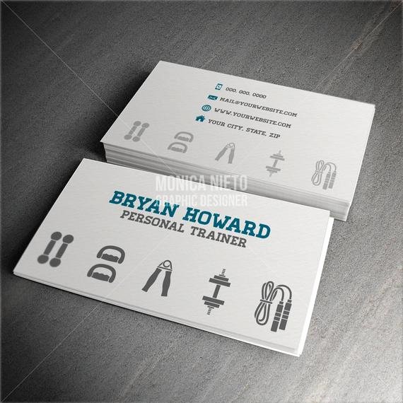 Personal Business Cards Template Luxury Custom Printable Personal Trainer Business Card Template