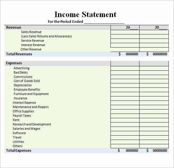 Personal Income Statement Template Best Of 6 Free In E Statement Templates Word Excel Sheet Pdf