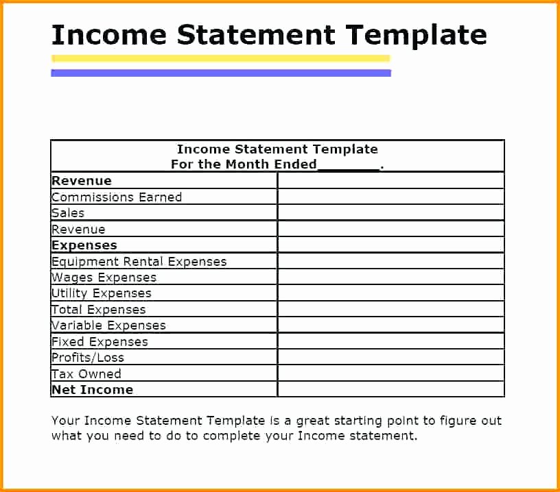 Personal Income Statement Template Unique In E and Expense Statement Excel – Threestrands