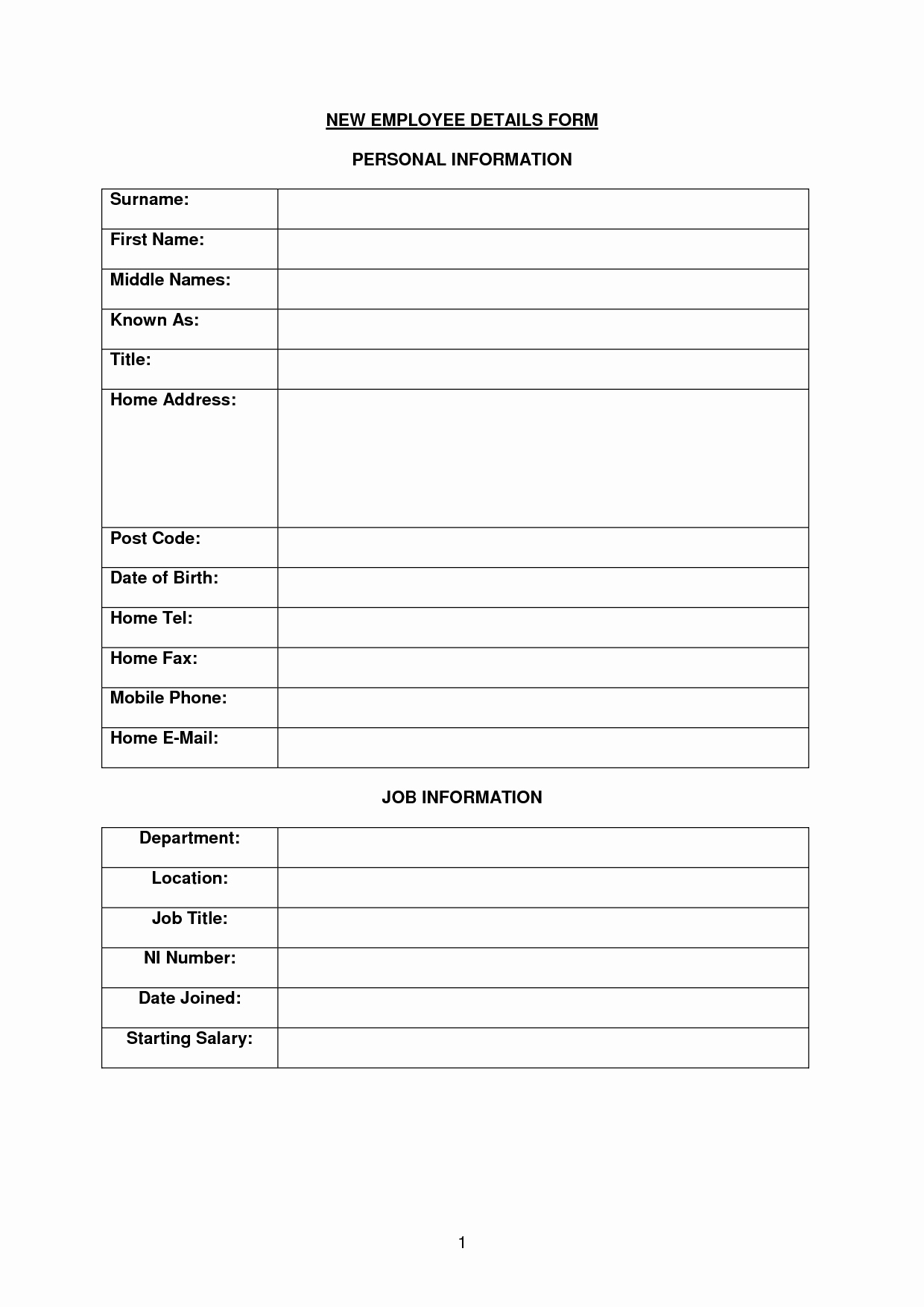 Personal Information form Template Lovely Best S Of Personal Contact form Template Emergency