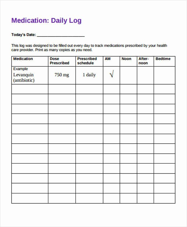 Personal Medication List Template Lovely Personal Daily Medication Log Sheet to Pin On