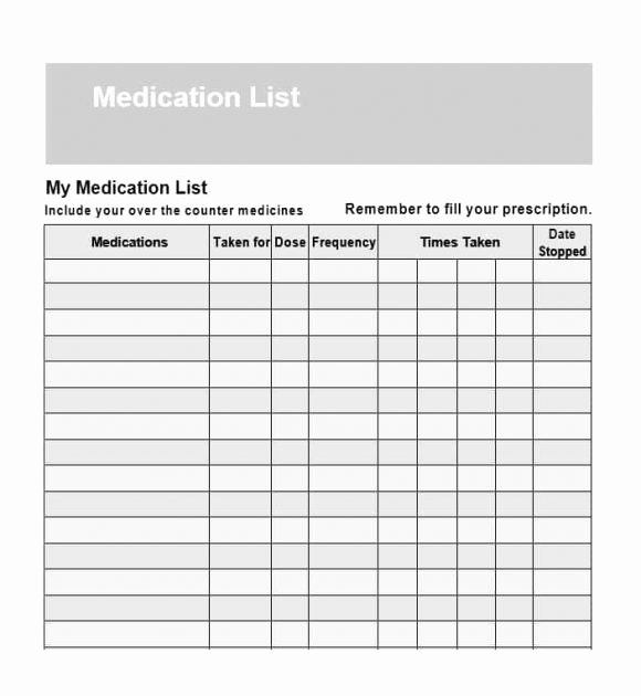 Personal Medication List Template Luxury 58 Medication List Templates for Any Patient [word Excel