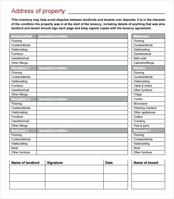 Personal Property Inventory Template Fresh 96 Personal Property Inventory List Template Printable