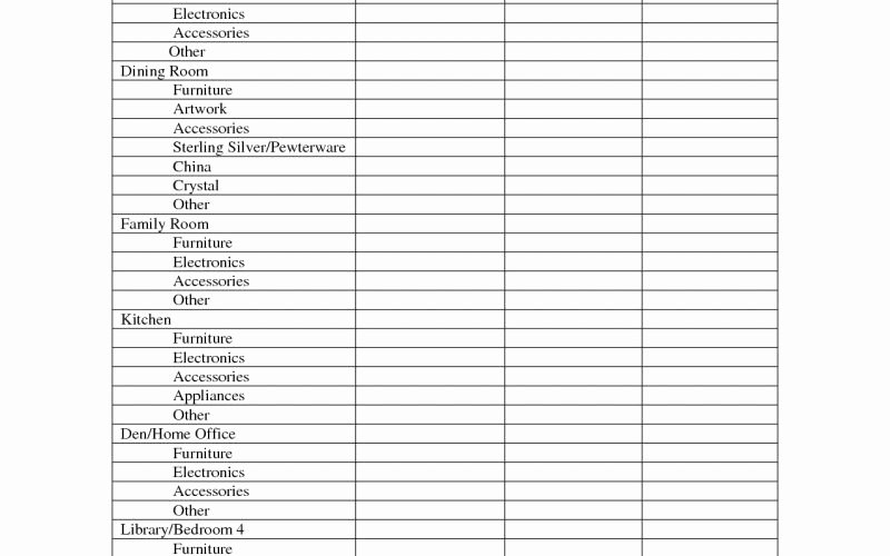Personal Property Inventory Template Luxury Personal Property Inventory List Template New 17 Property