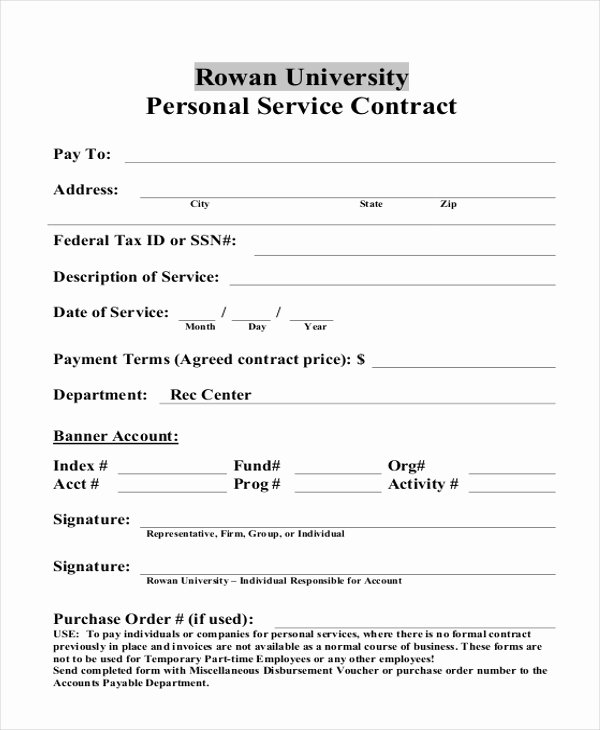 Personal Service Contract Template Best Of Sample Service Contract form 9 Free Documents In Doc Pdf