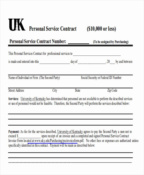 Personal Service Contract Template Best Of Service Contract Sample In Pdf 10 Examples In Pdf