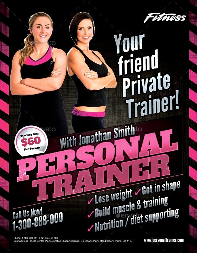 Personal Trainer Flyer Template Unique Personal Trainer Flyer by Inddesigner Graphicriver
