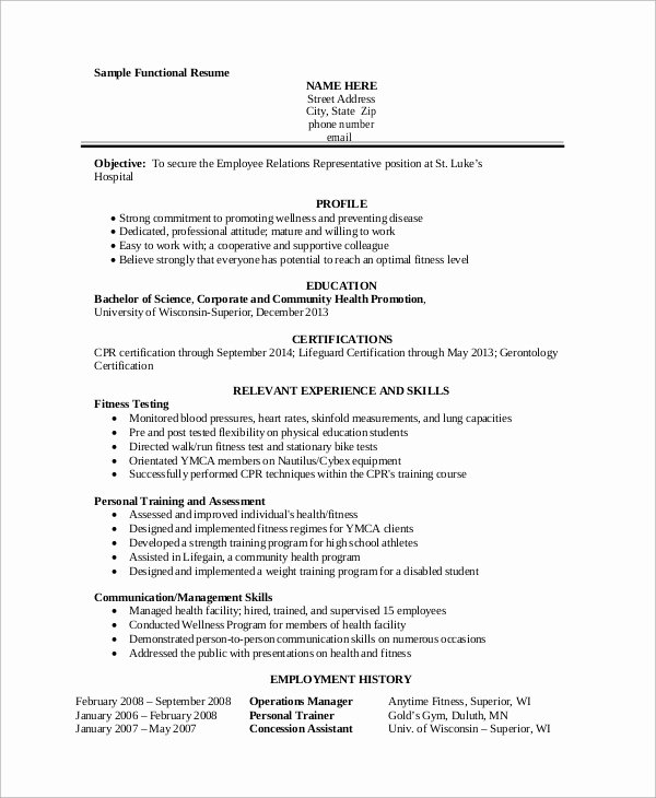 Personal Trainer Resume Template New 9 Sample Personal Trainer Resumes