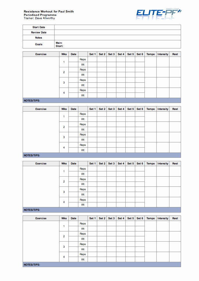 Personal Training Workout Template Best Of 29 Of Personal Trainer assessment Template