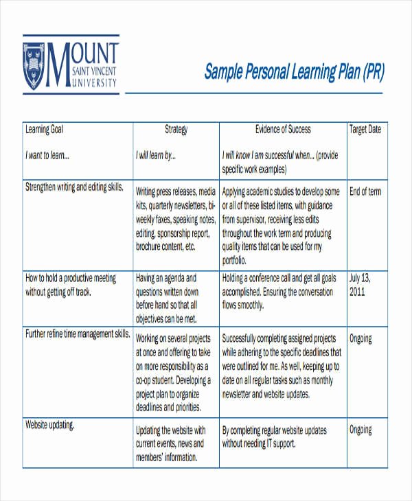 Personalized Learning Plans Template Best Of 8 Personal Plan Samples &amp; Templates