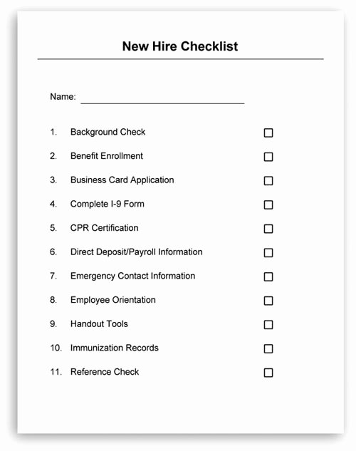 Personnel File Checklist Template Lovely New Hire Checklist and Wel E Letter Included In Hr Letters