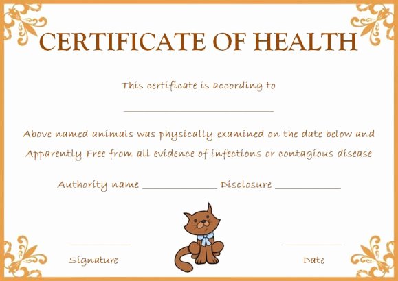 Pet Health Certificate Template Best Of Pet Health Certificate Template 9 Word Templates to