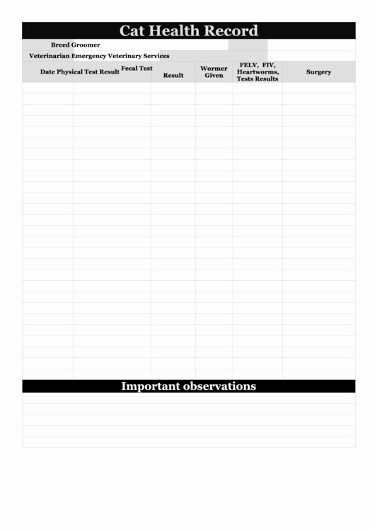 Pet Health Record Template Awesome 8 Pet Health Record Templates Free to In Pdf