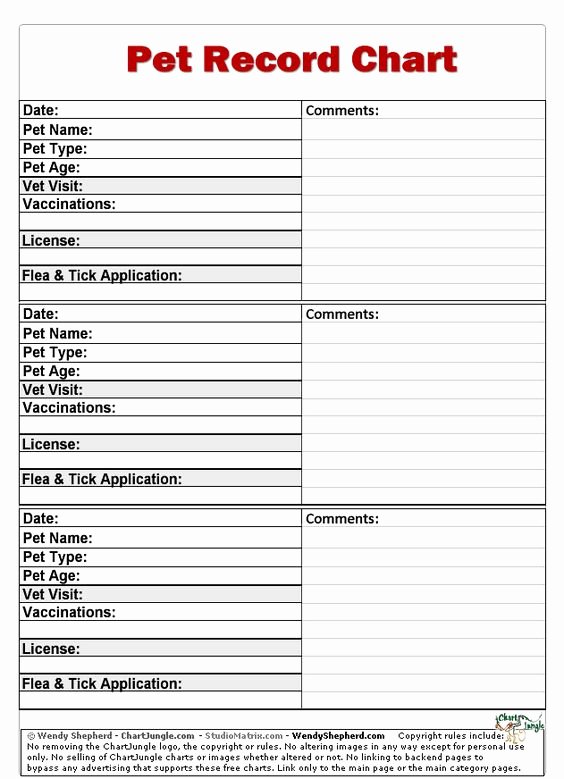 Pet Health Record Template Fresh Pets Adopt A Puppy and Puppy Party On Pinterest