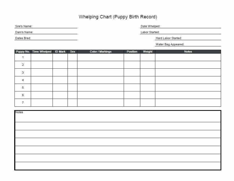 Pet Vaccination Record Template Beautiful Puppy Charts Whelping Records for My Fur Babies Brochure