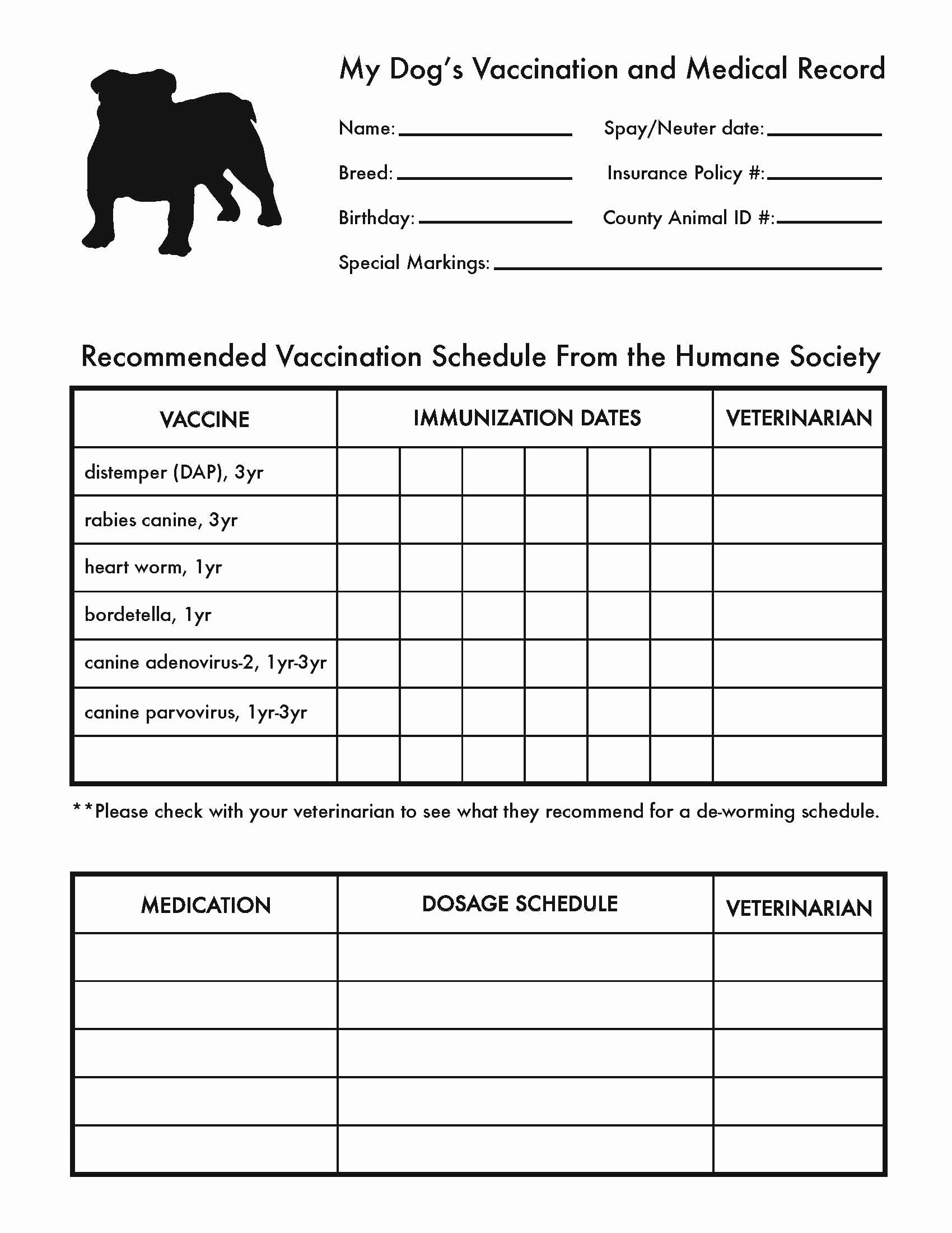Pet Vaccination Record Template Lovely are Your Pet’s Medical Records organized
