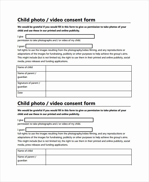 Photo Consent form Template Elegant 10 Permission form Templates