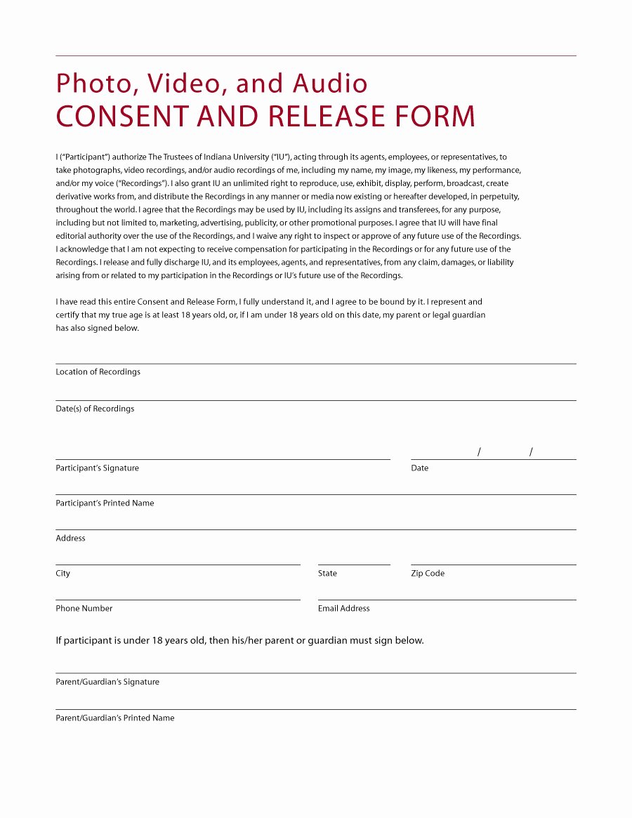 Photo Consent form Template New 53 Free Release form Templates [word Pdf]