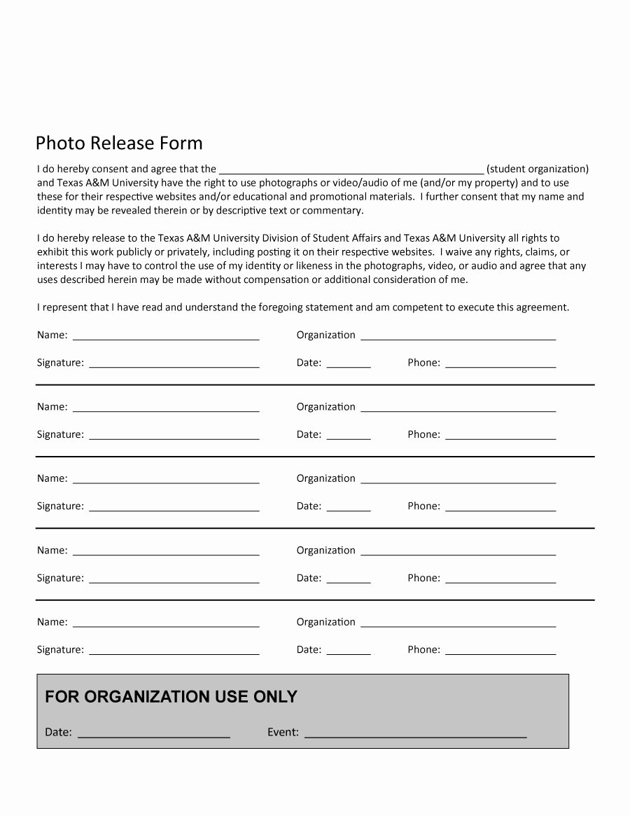 Photo Consent form Template Unique 53 Free Release form Templates [word Pdf