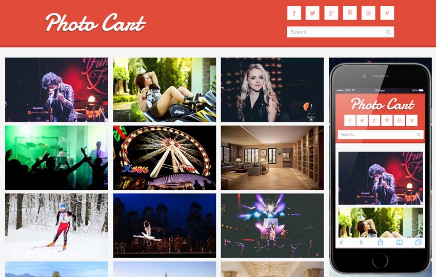 Photo Gallery Website Template Unique Cart Gallery Mobile Website Template by W3layouts