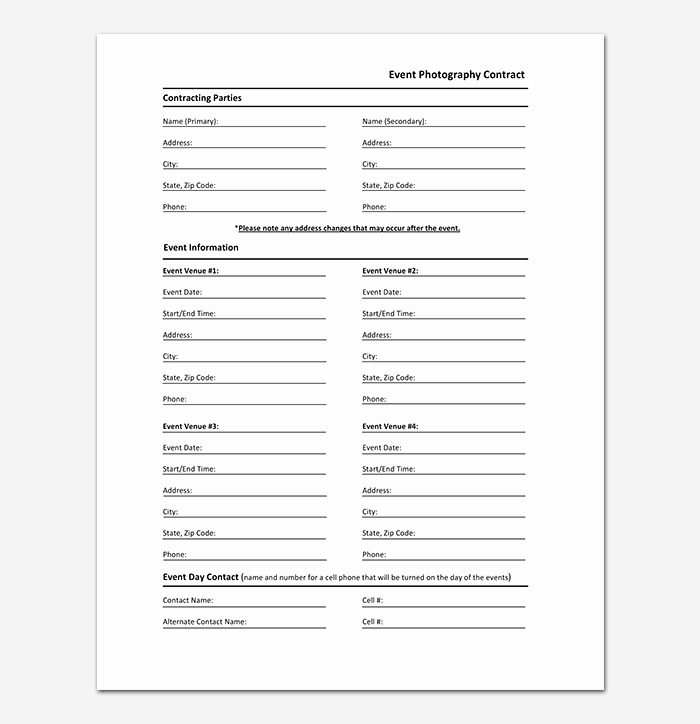 Photography Contract Template Pdf Best Of event Contract Template 19 Samples Examples In Word