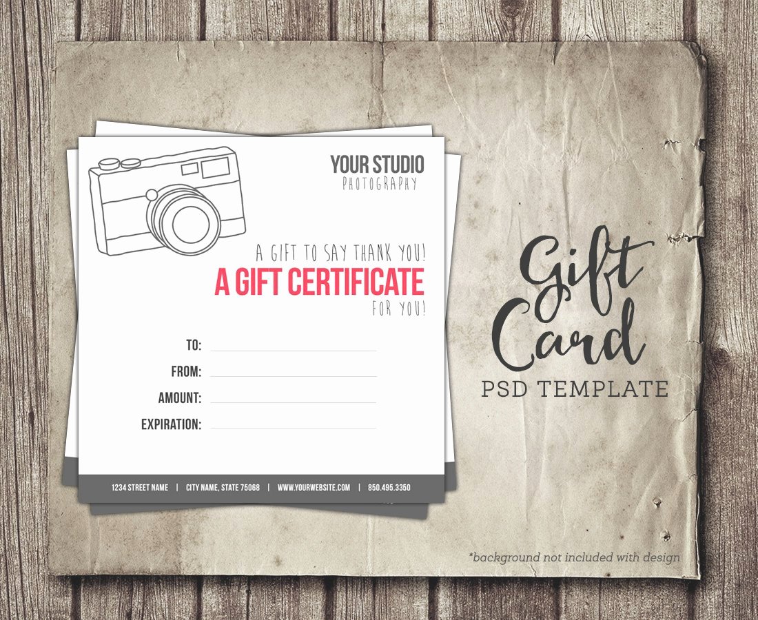 Photography Gift Certificate Template Inspirational Graphy Gift Card Template Digital Gift Certificate