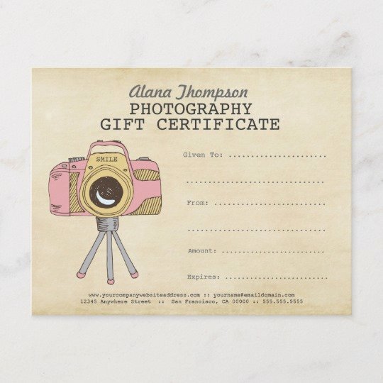 Photography Gift Certificate Template Lovely Grapher Graphy Gift Certificate Template