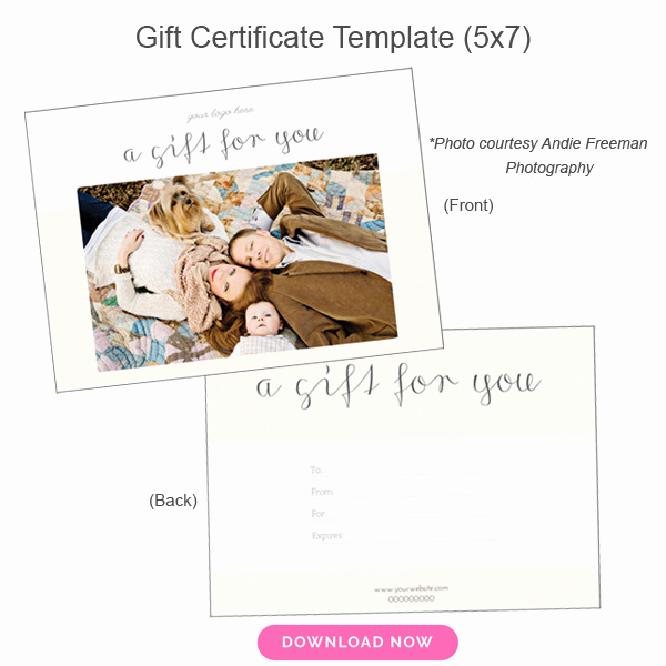 Photography Gift Certificate Template Luxury Gift Certificate Template for Graphy – Gift Ftempo