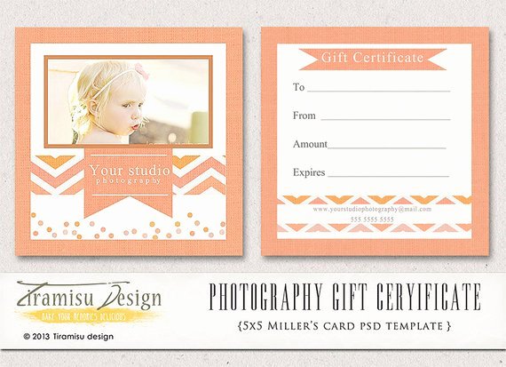 Photography Gift Certificate Template New Graphy Gift Certificate Photoshop 5x5 Card Template
