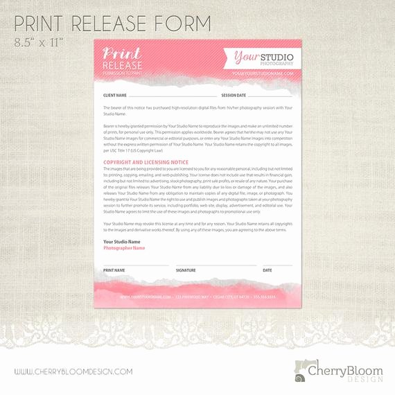 Photography Print Release Template Elegant Print Release form Template for Graphers Grapher