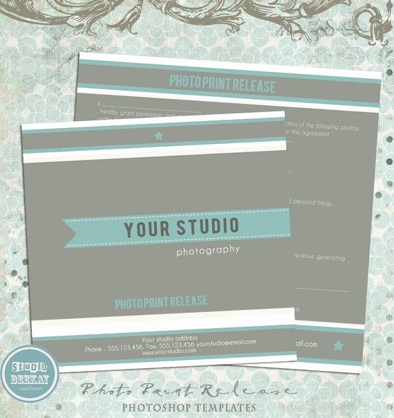 Photography Print Release Template Fresh Items Similar to Print Release form Template
