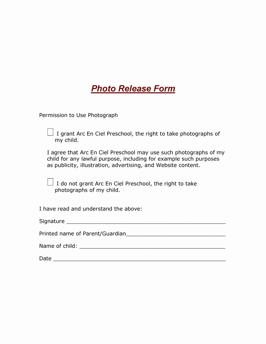 Photography Print Release Template New 53 Free Release form Templates [word Pdf]